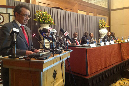 Dr. Tedros Adhanom Ghebreyesus, the Minister of Foreign Affairs of Ethiopia addressing the meeting