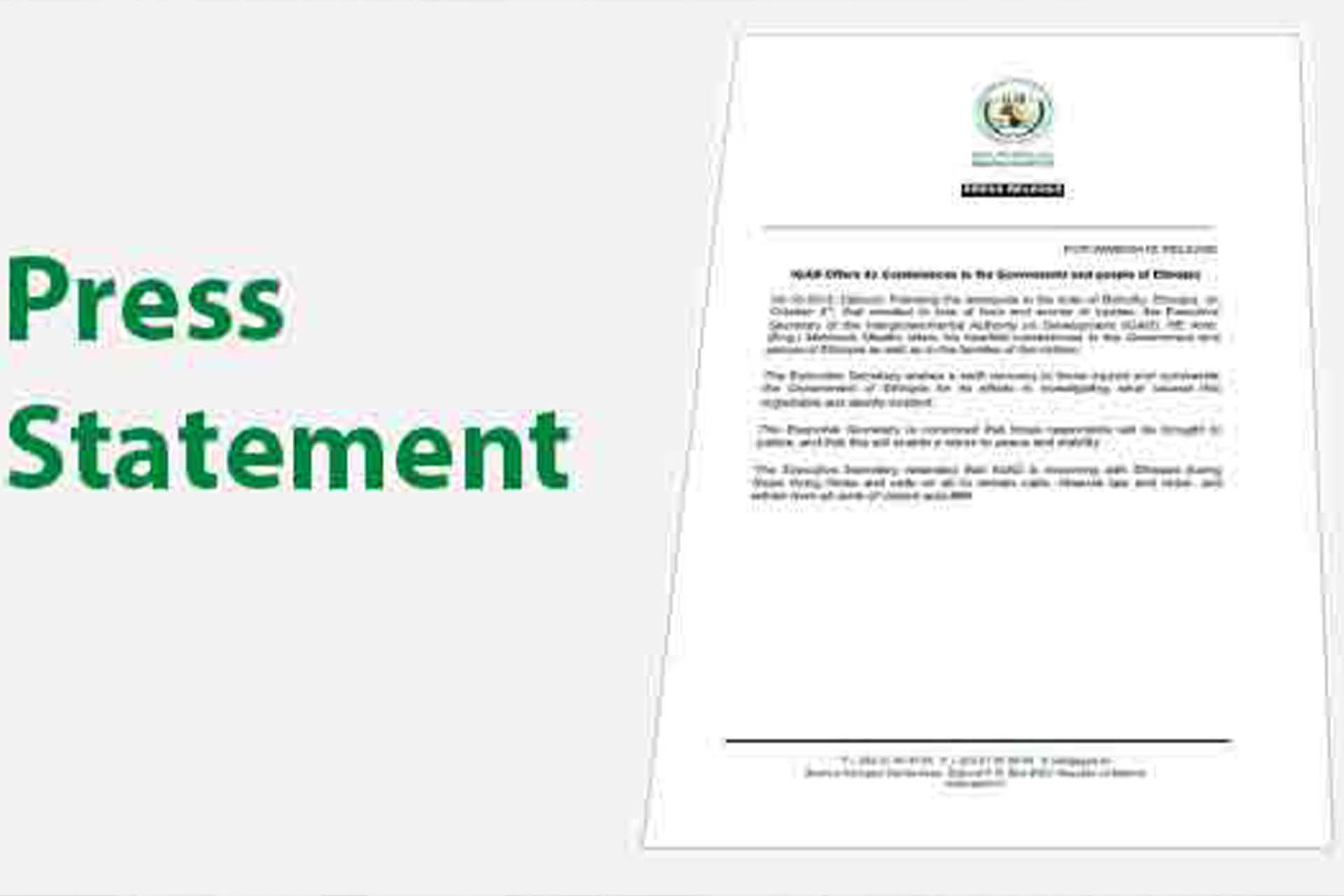 Statement Attributable To The Spokesperson For The IGAD Executive Secretary On The Signing Of The Declaration Of Principles Between The Government Of Sudan And SPLM-N.