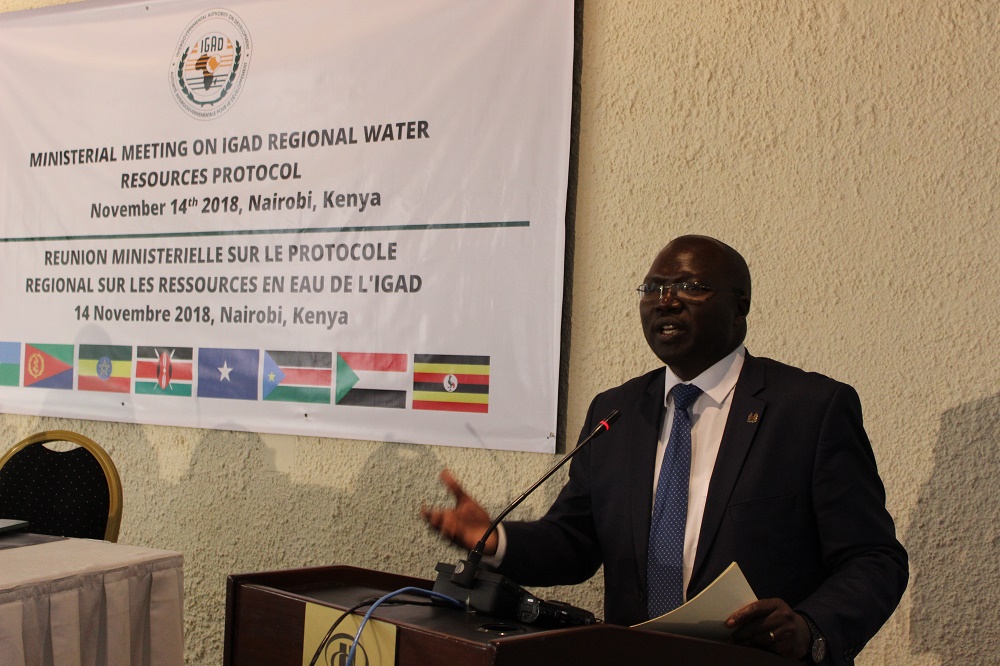 Minister for water Simon, at Nairobi IGAD meeting