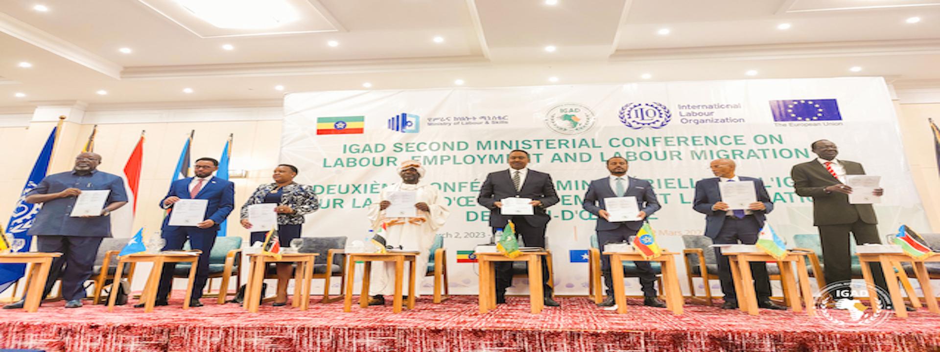 IGAD Ministers of Labour at the 2nd IGAD Ministerial Conference on Labour, Employment and Labour Migrations